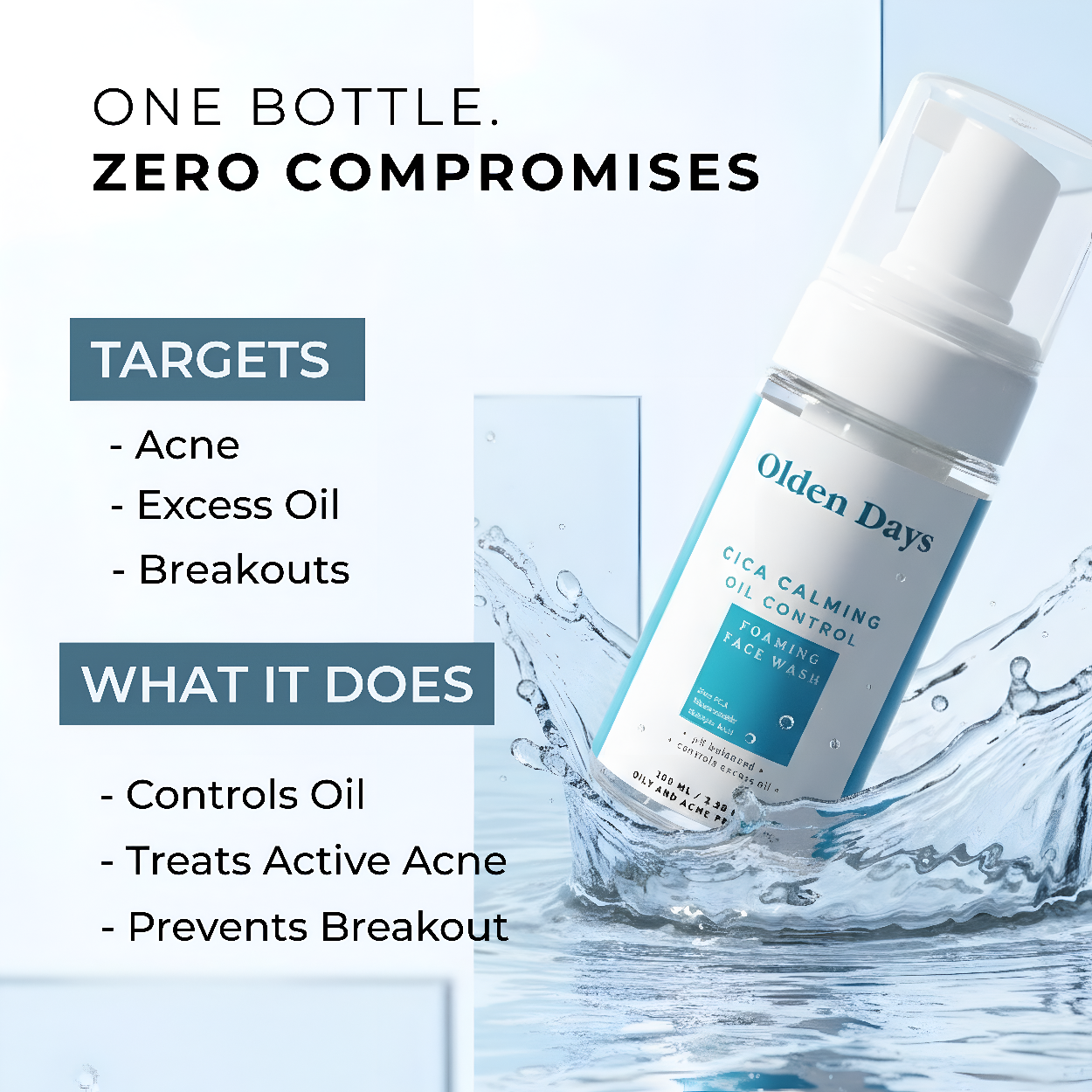 Cica Calming Oil Control Foaming Facewash | 2% Salicylic Acid and 1% Zinc PCA